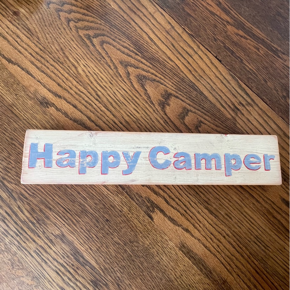 Vintage Inspired Wooden Rustic Happy Camper Decorative Sign🏕️❤️